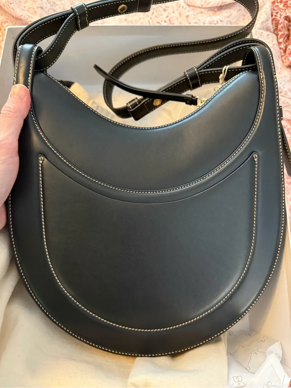 Polene Numero Dix Hobo in Smooth Black